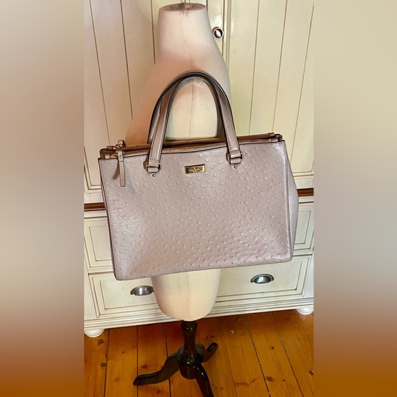 ♠️Kate Spade Bristol Drive Ostrich Loden Satchel Bag♠️  NWOT - with COA - Picture 2 of 13